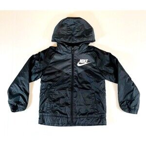 NEW Nike Jacket Youth Size X SMALL Black Full Zip Lined/Insulated Windbreaker